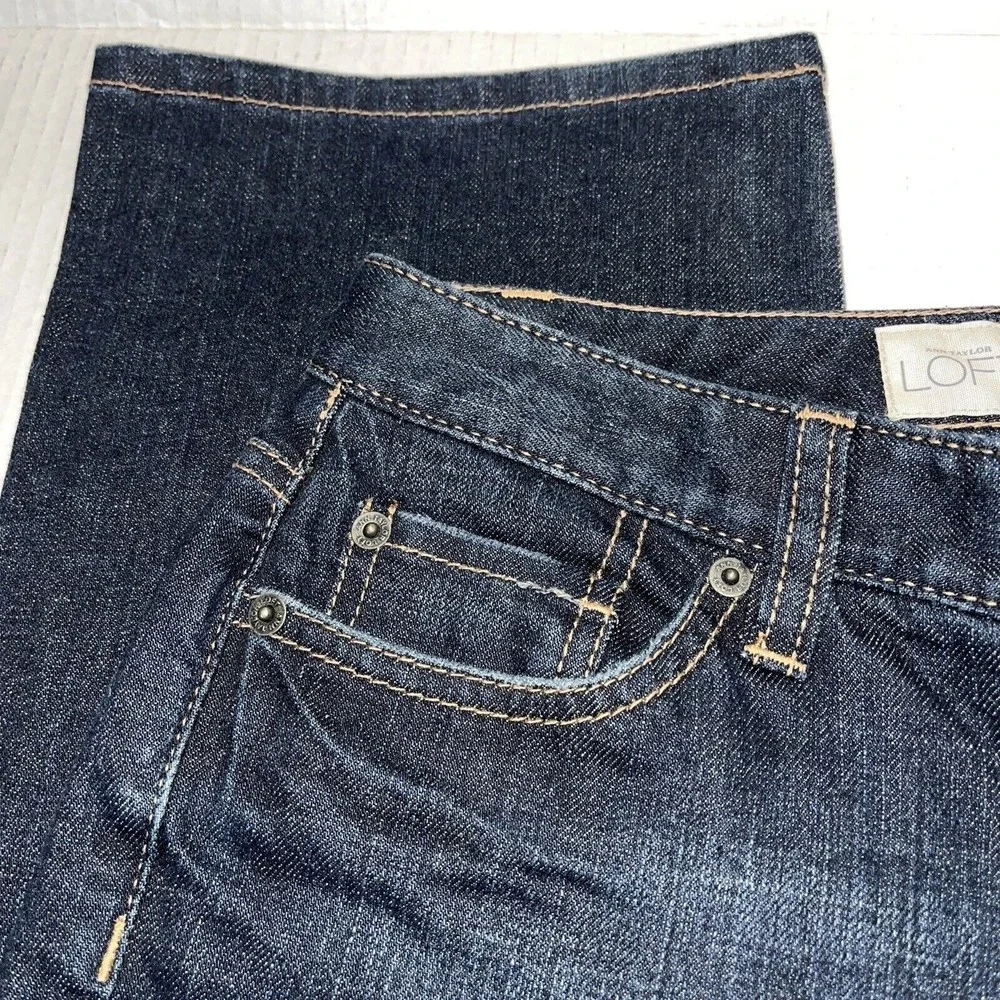 Loft Women's Jeans Curvy Boot Dark Blue Size 2 P - Picture 5 of 8